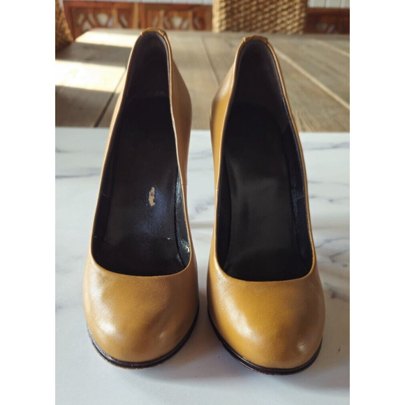Gucci Womens Pumps 38 US 8 Tan Leather Interlocking G High Heels Slip On Shoes - Picture 7 of 16